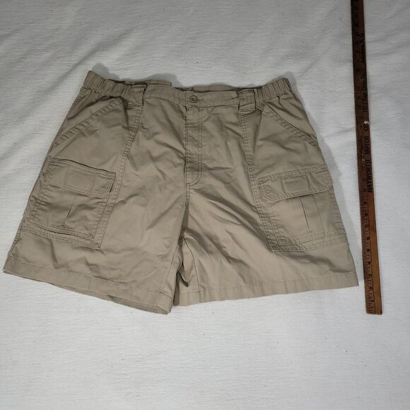 Savane Cargo Shorts Mens Sz 42 Tan Elastic Waist Hiking Pockets Outdoor Camping - Picture 5 of 14